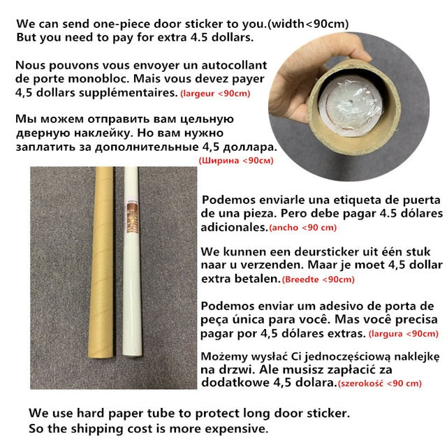 DIY 3D Decorative Wall Papers For The Door Stickers Waterproof Vinyl Design Self Stick View Door Posters