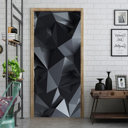 95x215cm Space Geometry Door Sticker Self Adhesive Waterproof Removable Wallpaper Vinyl Wall Decal Posters Home Decor deurposter