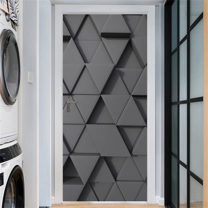 95x215cm Space Geometry Door Sticker Self Adhesive Waterproof Removable Wallpaper Vinyl Wall Decal Posters Home Decor deurposter