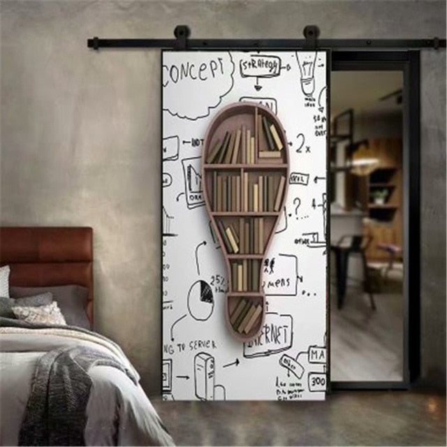 95x215cm Space Geometry Door Sticker Self Adhesive Waterproof Removable Wallpaper Vinyl Wall Decal Posters Home Decor deurposter