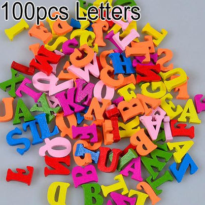 100Pcs Colorful Letters Numbers Wooden Flatback Cute Fridge Magnets DIY Home Decoration Accessories Kids Early Learning toys