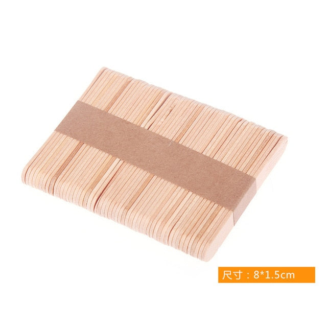 50Pcs DIY Crafts Wooden Stick Popsicle Colorful Ice Cream Sticks Hand Craft Art Creative Educational Toys For Children Kids Fun Time