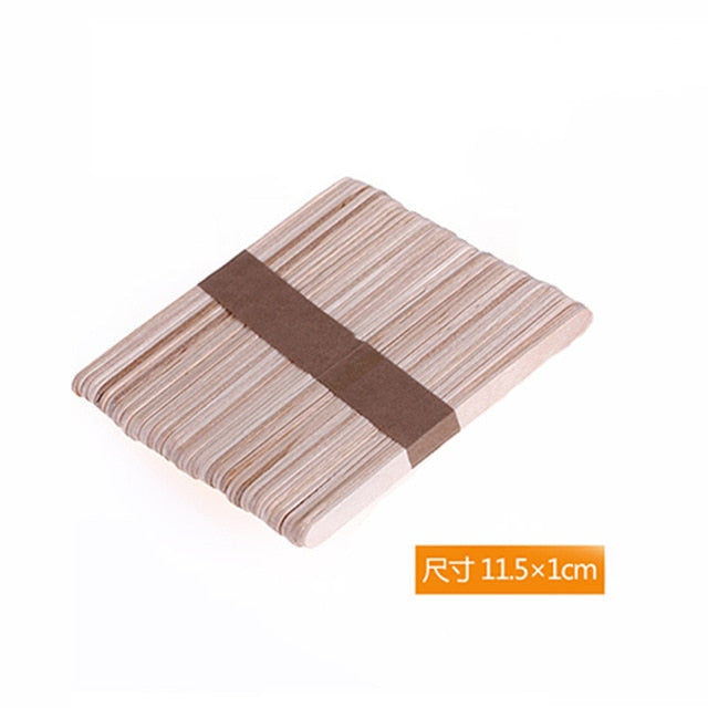 50Pcs DIY Crafts Wooden Stick Popsicle Colorful Ice Cream Sticks Hand Craft Art Creative Educational Toys For Children Kids Fun Time
