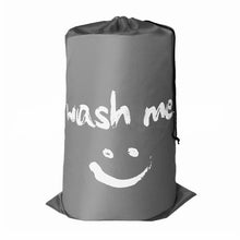 Load image into Gallery viewer, Smile Shape Nylon Laundry Bag Wash Me Travel Storage Pouch Machine Washable Dirty Clothes Organizer Wash Drawstring Bag
