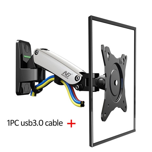 NB F120 17-27" aluminum GS Gas Spring 360 rotate Full Motion TV Wall Mount Bracket lcd monitor wall mount stand  screen holder