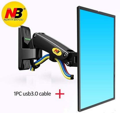 NB F120 17-27" aluminum GS Gas Spring 360 rotate Full Motion TV Wall Mount Bracket lcd monitor wall mount stand  screen holder
