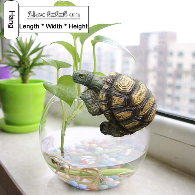 Cute Resin Tortoise Statue Outdoor Garden Pond Store Bonsai Decorative Animal Sculpture For Home Garden Decor Ornament