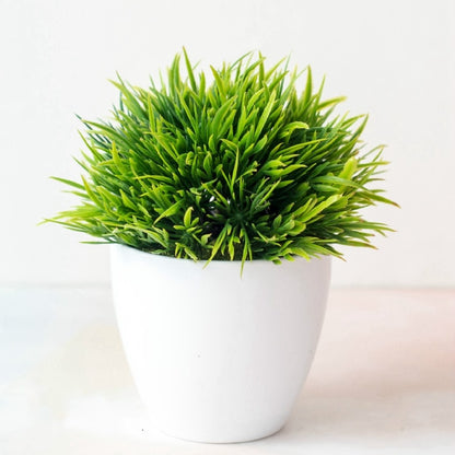 1pc Artificial Plants Green Bonsai Small Tree Pot Plants Fake Flower Potted Ornaments for Home Decoration Craft Plant Decorative