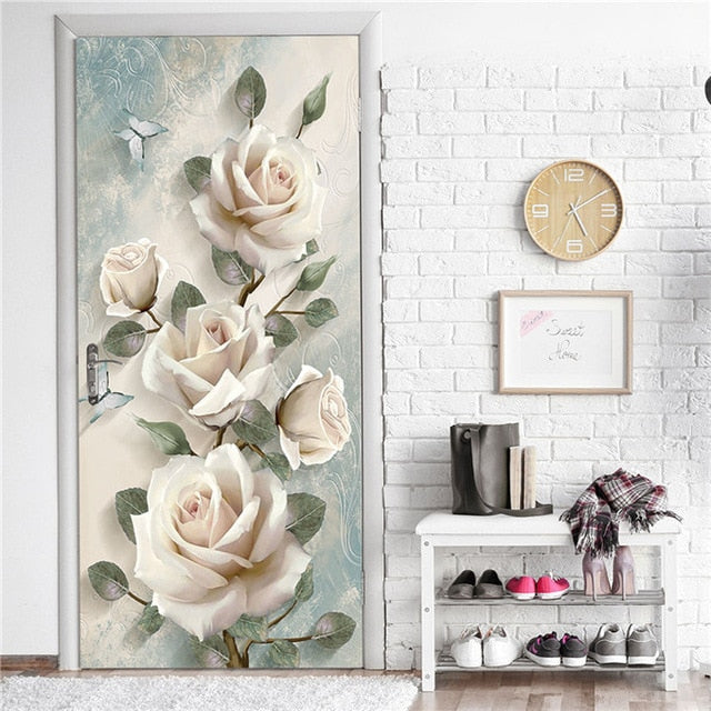 Creative 3D DIY Door Sticker 95x215cm/Custom Size Self Adhesive Wallpaper On the Doors DIY Renovation Waterproof Poster For Bedroom