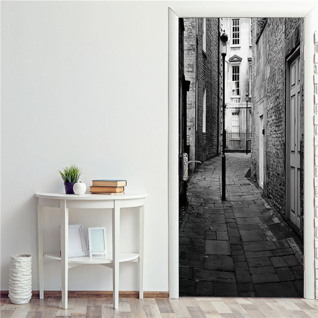 Creative 3D DIY Door Sticker 95x215cm/Custom Size Self Adhesive Wallpaper On the Doors DIY Renovation Waterproof Poster For Bedroom