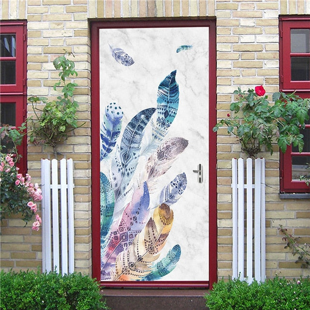 Creative 3D DIY Door Sticker 95x215cm/Custom Size Self Adhesive Wallpaper On the Doors DIY Renovation Waterproof Poster For Bedroom