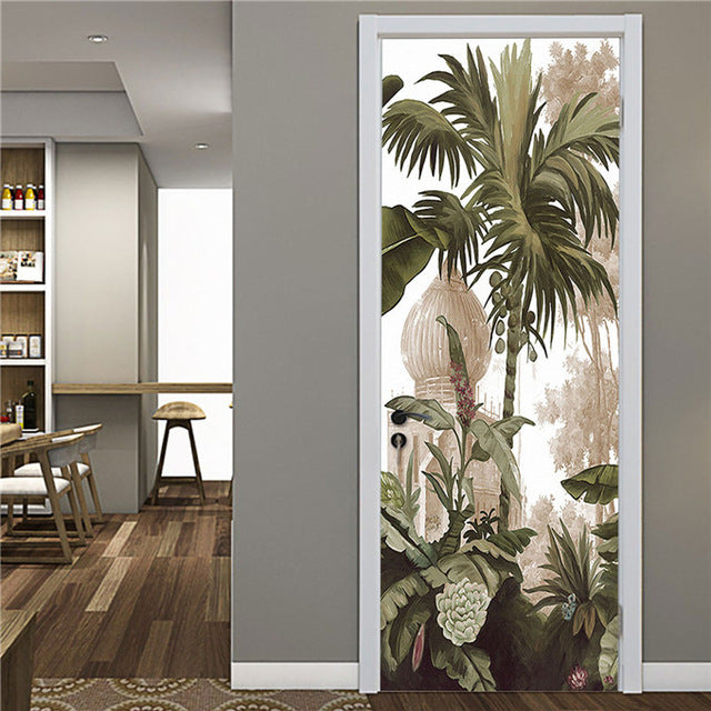 Creative 3D DIY Door Sticker 95x215cm/Custom Size Self Adhesive Wallpaper On the Doors DIY Renovation Waterproof Poster For Bedroom