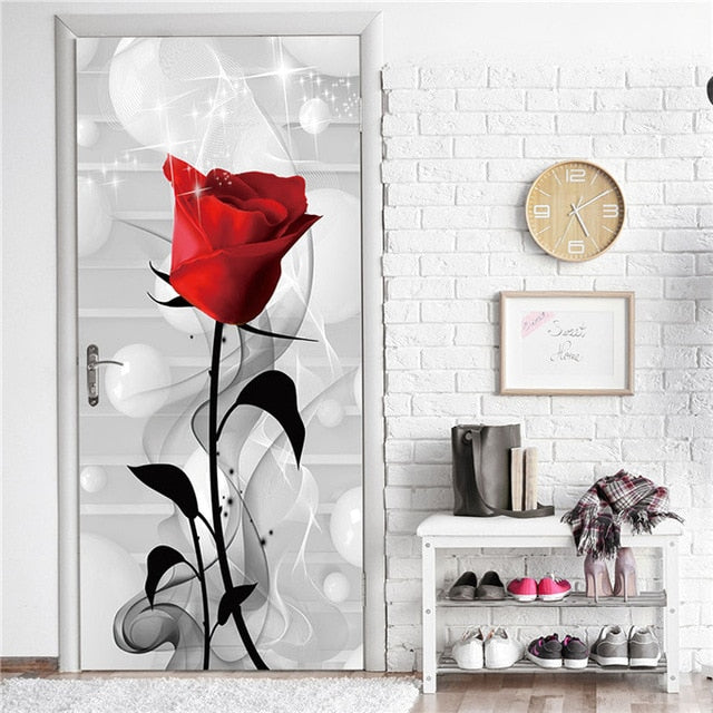 Creative 3D DIY Door Sticker 95x215cm/Custom Size Self Adhesive Wallpaper On the Doors DIY Renovation Waterproof Poster For Bedroom