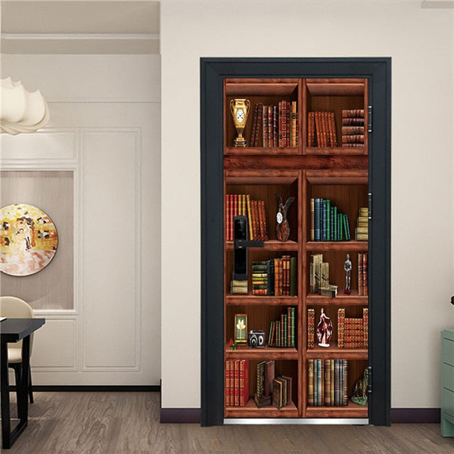 Creative 3D DIY Door Sticker 95x215cm/Custom Size Self Adhesive Wallpaper On the Doors DIY Renovation Waterproof Poster For Bedroom