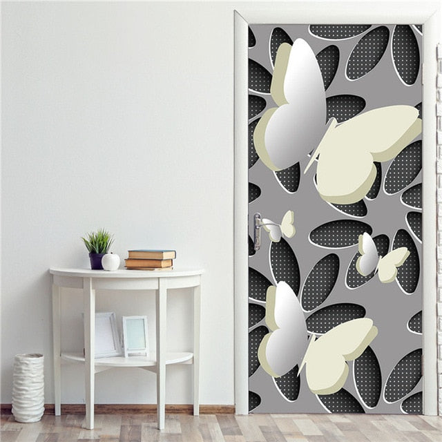 Creative 3D DIY Door Sticker 95x215cm/Custom Size Self Adhesive Wallpaper On the Doors DIY Renovation Waterproof Poster For Bedroom