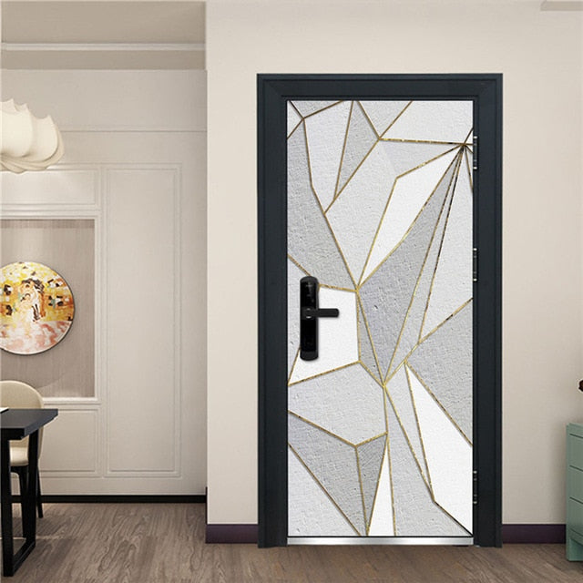 Creative 3D DIY Door Sticker 95x215cm/Custom Size Self Adhesive Wallpaper On the Doors DIY Renovation Waterproof Poster For Bedroom