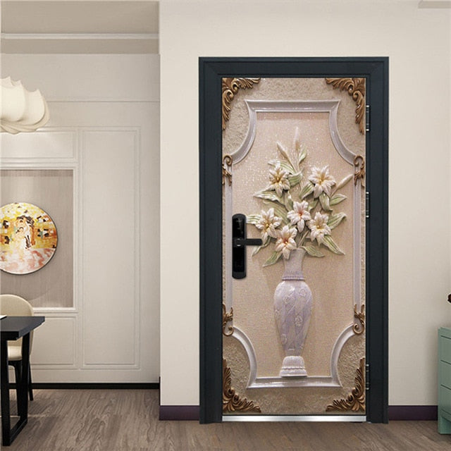 Creative 3D DIY Door Sticker 95x215cm/Custom Size Self Adhesive Wallpaper On the Doors DIY Renovation Waterproof Poster For Bedroom
