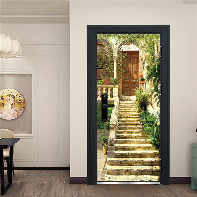 Creative 3D DIY Door Sticker 95x215cm/Custom Size Self Adhesive Wallpaper On the Doors DIY Renovation Waterproof Poster For Bedroom