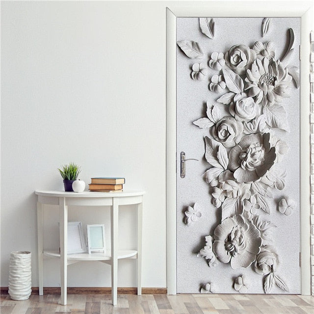 Creative 3D DIY Door Sticker 95x215cm/Custom Size Self Adhesive Wallpaper On the Doors DIY Renovation Waterproof Poster For Bedroom