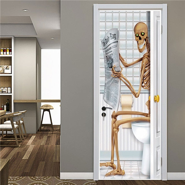Creative 3D DIY Door Sticker 95x215cm/Custom Size Self Adhesive Wallpaper On the Doors DIY Renovation Waterproof Poster For Bedroom