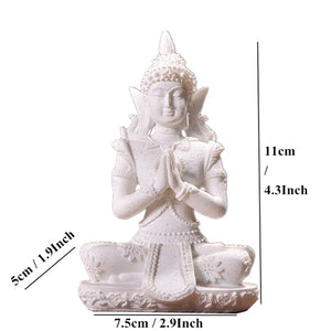 Buddha Statue Nature Sandstone Thailand Buddha Sculpture Hindu Fengshui Figurine Meditation Miniature Home Decor