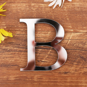3D DIY Acrylic English Letters Wall Sticker Personalized Name Self-adhesive Mirror Stickers for Wedding Birthday Home Decor