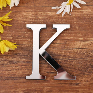 3D DIY Acrylic English Letters Wall Sticker Personalized Name Self-adhesive Mirror Stickers for Wedding Birthday Home Decor