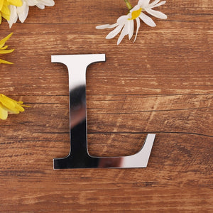 3D DIY Acrylic English Letters Wall Sticker Personalized Name Self-adhesive Mirror Stickers for Wedding Birthday Home Decor