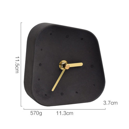 Nordic Home Decoration Accessories Geometry Shaped Cement Table Clock Desktop Decoration Mute Concrete Small Desk Clock