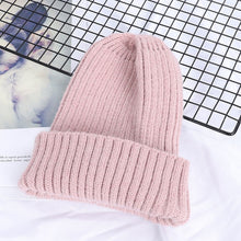 Load image into Gallery viewer, Winter Solid Color Wool Knit Beanie Women Fashion Casual Hat Warm Female Soft Thicken Hedging Cap Slouchy Bonnet Ski
