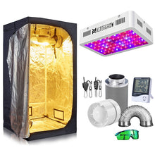 Load image into Gallery viewer, 1000W Grow Tent Room Complete Kit Hydroponic Growing System LED Grow Light + 4&quot;/ 6&quot; Carbon Filter Combo Multiple Size Dark Room
