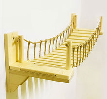 Load image into Gallery viewer, Roped Cat Bridge Climbing Wall Wood Step Pet Cat Tree Tower House Kitten Bed Sisal Scratching Post Jumping bridge Pet Furniture
