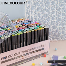 Load image into Gallery viewer, Finecolour Art Marker/Plastic Portable Hard Box Pen EF100/101/102/103 160/240/480 Colors Double-Headed Brush Alcohol Oily Marker
