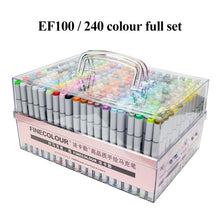 Load image into Gallery viewer, Finecolour Art Marker/Plastic Portable Hard Box Pen EF100/101/102/103 160/240/480 Colors Double-Headed Brush Alcohol Oily Marker
