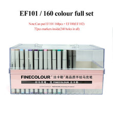 Load image into Gallery viewer, Finecolour Art Marker/Plastic Portable Hard Box Pen EF100/101/102/103 160/240/480 Colors Double-Headed Brush Alcohol Oily Marker
