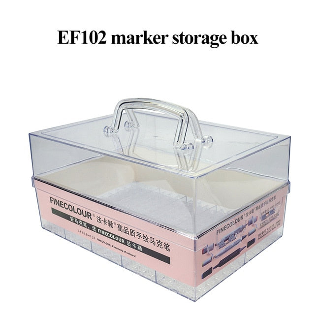 Finecolour Art Marker/Plastic Portable Hard Box Pen EF100/101/102/103 160/240/480 Colors Double-Headed Brush Alcohol Oily Marker