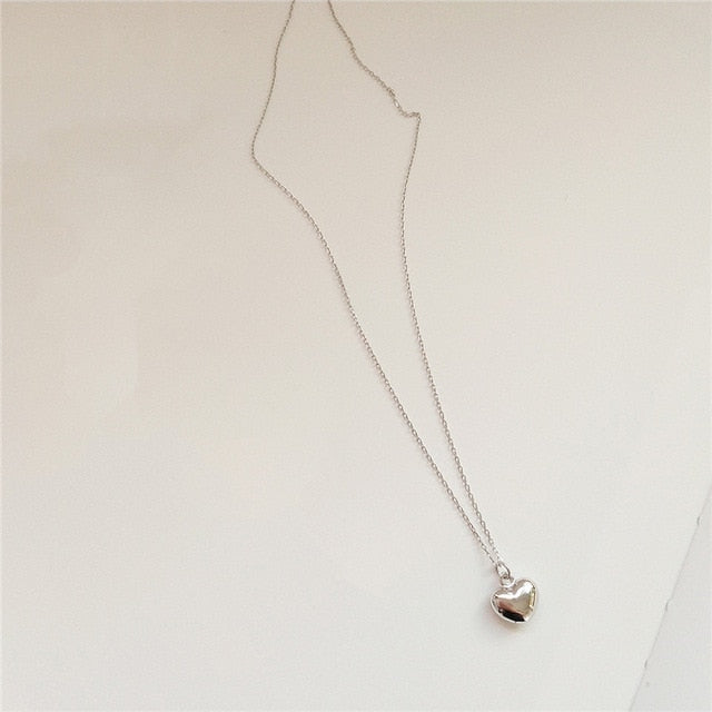 INZATT Classic Real 925 Sterling Silver Heart Pendant Necklaces For Women Anniversary Party Fine Jewelry Gold Color