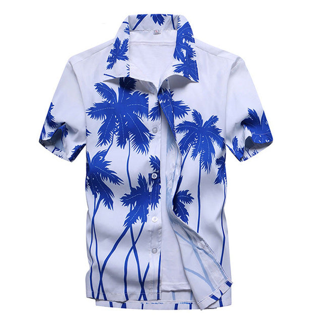 Mens Summer Hawaiian Flower Beach Shirt Short Sleeve Floral Shirts Men Casual Holiday Vacation Clothing