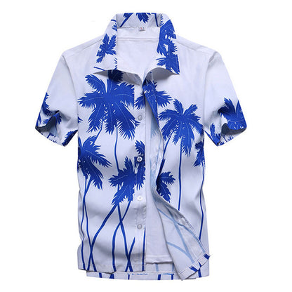 Mens Summer Hawaiian Flower Beach Shirt Short Sleeve Floral Shirts Men Casual Holiday Vacation Clothing