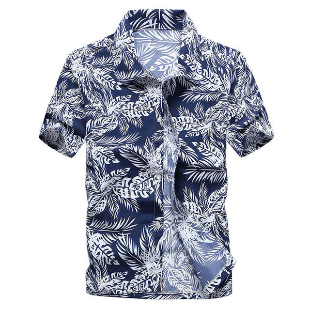 Mens Summer Hawaiian Flower Beach Shirt Short Sleeve Floral Shirts Men Casual Holiday Vacation Clothing