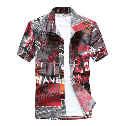 Mens Summer Hawaiian Flower Beach Shirt Short Sleeve Floral Shirts Men Casual Holiday Vacation Clothing