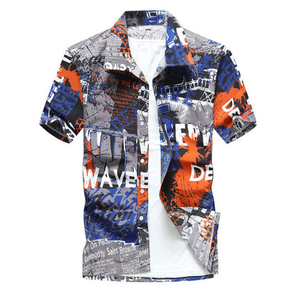 Mens Summer Hawaiian Flower Beach Shirt Short Sleeve Floral Shirts Men Casual Holiday Vacation Clothing