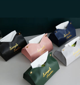 Simple Leather Tissue Case Box Container Car Towel Napkin Papers Bag Holder Box Case Pouch Table Decor