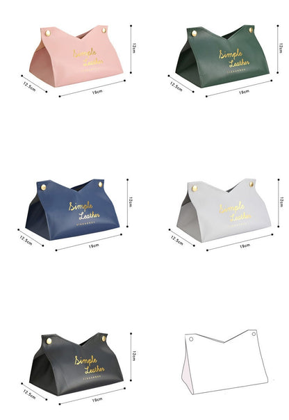Simple Leather Tissue Case Box Container Car Towel Napkin Papers Bag Holder Box Case Pouch Table Decor