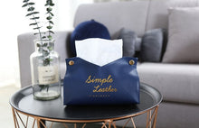 Load image into Gallery viewer, Simple Leather Tissue Case Box Container Car Towel Napkin Papers Bag Holder Box Case Pouch Table Decor
