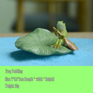 Creative Cute Resin Rural Frog Statue Outdoor Frogs Sculpture For Home Desk Garden Store Decorative Decor Ornament Dropshipping
