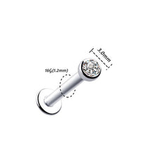 Load image into Gallery viewer, 1Pc 16G 1.5-3mm Labret Tragus Cartilage Earring 16g Punk Cz Gem Round Tragus Lip Ring Monroe Ear Women Earring Piercing

