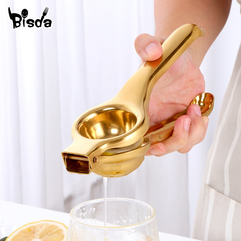 1PC Stainless steel Lemon Lime Squeezer Golden Manual Fruit Juicer Household Orange Clip Kitchen Utensils Fast Handle Press