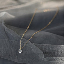 Load image into Gallery viewer, INZATT Cute Geometric Round 925 Sterling Silver Jewelry Choker Pendant Necklace For Women Engagement Rose Gold Color Gift
