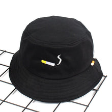Load image into Gallery viewer, Cigarette Embroidery Bucket Hat Men Women Hip Hop Fishing Cap Adult Panama Bob Hat Summer Lovers Flat Hat Cotton NO CHILL
